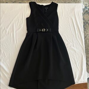 Enfocus Studio Black High Low Dress with Embellished Waist